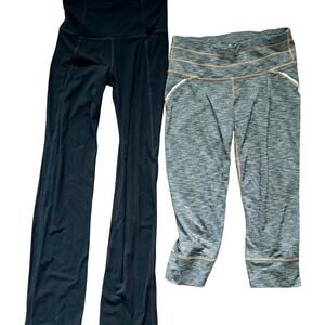 Athleta Leggings Lot of 2 Black Gray Compression Workout Yoga Sizes XS & Small